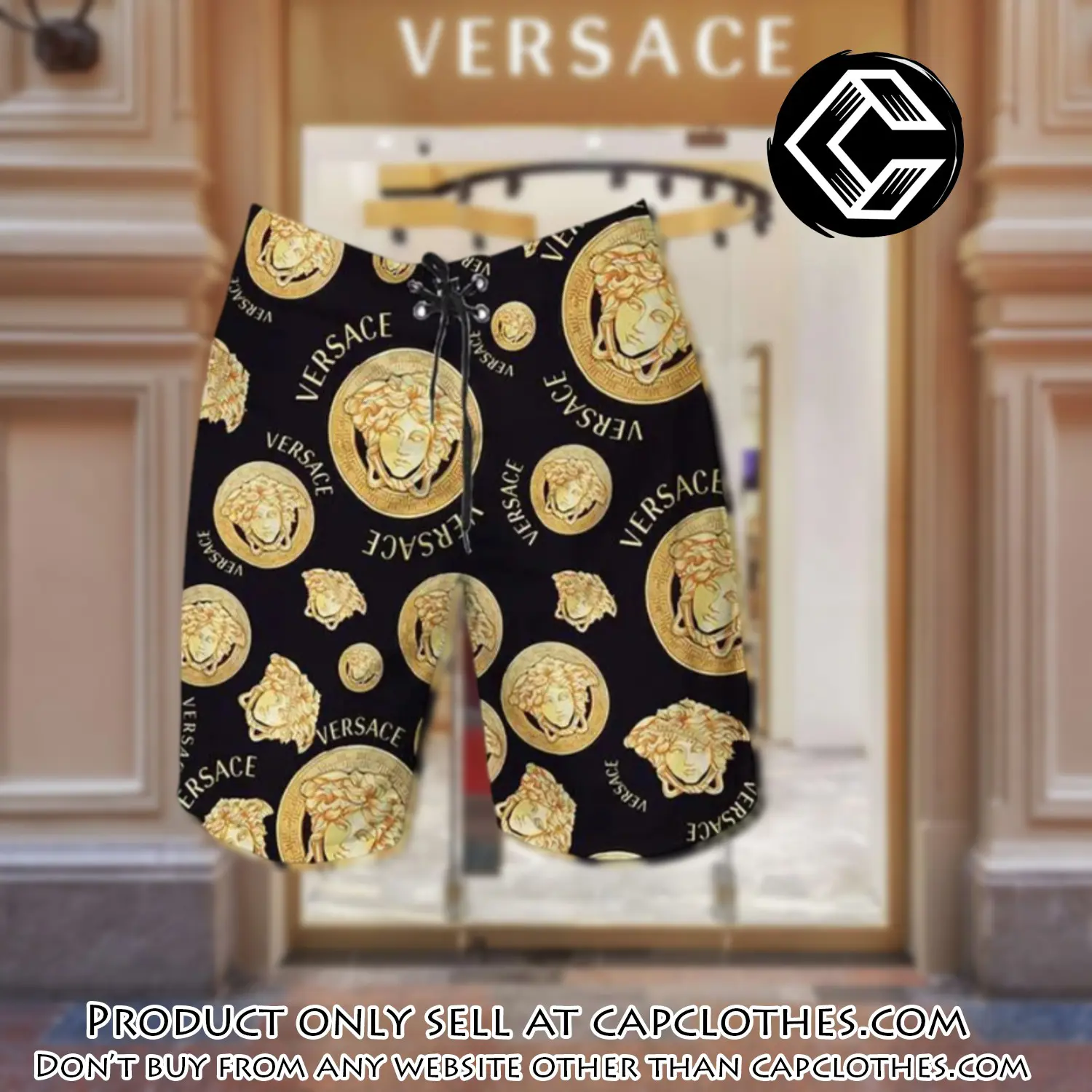 Versace medusa golden black luxury brand premium fashion shorts for men cc5436287
